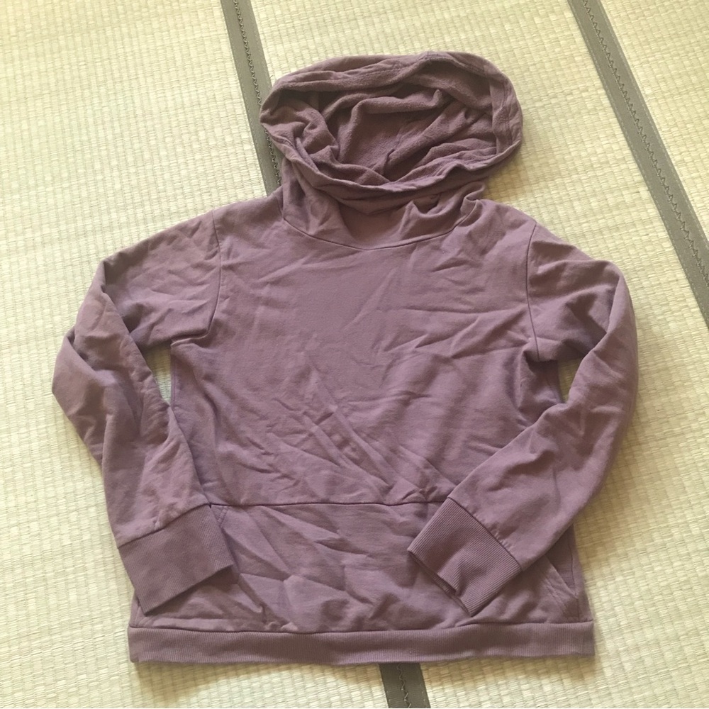 Una Pluma Shop Lotus Organic Cotton Cowl Hood Sweatshirt L